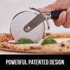 imageGORILLA GRIP BPAFree Large Pizza Cutter Wheel 9 Inch Sharp Stainless Steel Blade Slip Resistant Handle with Thumb Guard Protection Slice Thick or Thin Pizzas Pie Pastries in Seconds WhiteBlack