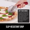 imageGORILLA GRIP BPAFree Large Pizza Cutter Wheel 9 Inch Sharp Stainless Steel Blade Slip Resistant Handle with Thumb Guard Protection Slice Thick or Thin Pizzas Pie Pastries in Seconds WhiteRed