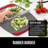 imageGORILLA GRIP BPAFree Reversible Kitchen Cutting Board Set of 3 US Designed Nonporous Juice Grooves Catch Liquid Slip Resistant Border Dishwasher Safe Durable Large Food Chopping Boards BlackRedGray