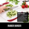 imageGORILLA GRIP BPAFree Reversible Kitchen Cutting Board Set of 3 US Designed Nonporous Juice Grooves Catch Liquid Slip Resistant Border Dishwasher Safe Durable Large Food Chopping Boards BlackRedWhite