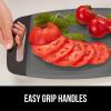 imageGORILLA GRIP BPAFree Reversible Kitchen Cutting Board Set of 3 US Designed Nonporous Juice Grooves Catch Liquid Slip Resistant Border Dishwasher Safe Durable Large Food Chopping Boards BlackBlackGray