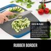 imageGORILLA GRIP BPAFree Reversible Kitchen Cutting Board Set of 3 US Designed Nonporous Juice Grooves Catch Liquid Slip Resistant Border Dishwasher Safe Durable Large Food Chopping Boards BlackBlueGray