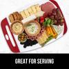 imageGORILLA GRIP BPAFree Reversible Kitchen Cutting Board Set of 3 US Designed Nonporous Juice Grooves Catch Liquid Slip Resistant Border Dishwasher Safe Durable Large Food Chopping Boards BlackRedWhite