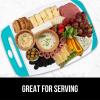 imageGORILLA GRIP BPAFree Reversible Kitchen Cutting Board Set of 3 US Designed Nonporous Juice Grooves Catch Liquid Slip Resistant Border Dishwasher Safe Durable Large Food Chopping Boards BlackTurquoiseWhite