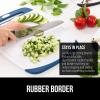 imageGORILLA GRIP BPAFree Reversible Kitchen Cutting Board Set of 3 US Designed Nonporous Juice Grooves Catch Liquid Slip Resistant Border Dishwasher Safe Durable Large Food Chopping Boards BlackBlueWhite