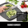 imageGORILLA GRIP BPAFree Reversible Kitchen Cutting Board Set of 3 US Designed Nonporous Juice Grooves Catch Liquid Slip Resistant Border Dishwasher Safe Durable Large Food Chopping Boards BlackBlackGray
