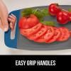 imageGORILLA GRIP BPAFree Reversible Kitchen Cutting Board Set of 3 US Designed Nonporous Juice Grooves Catch Liquid Slip Resistant Border Dishwasher Safe Durable Large Food Chopping Boards BlackBlueGray