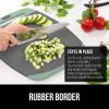 imageGORILLA GRIP BPAFree Reversible Kitchen Cutting Board Set of 3 US Designed Nonporous Juice Grooves Catch Liquid Slip Resistant Border Dishwasher Safe Durable Large Food Chopping Boards BlackMintGray