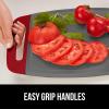 imageGORILLA GRIP BPAFree Reversible Kitchen Cutting Board Set of 3 US Designed Nonporous Juice Grooves Catch Liquid Slip Resistant Border Dishwasher Safe Durable Large Food Chopping Boards BlackRedGray