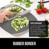 imageGORILLA GRIP BPAFree Reversible Kitchen Cutting Board Set of 3 US Designed Nonporous Juice Grooves Catch Liquid Slip Resistant Border Dishwasher Safe Durable Large Food Chopping Boards BlackAlmondGray