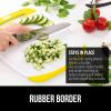 imageGORILLA GRIP BPAFree Reversible Kitchen Cutting Board Set of 3 US Designed Nonporous Juice Grooves Catch Liquid Slip Resistant Border Dishwasher Safe Durable Large Food Chopping Boards BlackLemonWhite