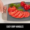 imageGORILLA GRIP BPAFree Reversible Kitchen Cutting Board Set of 3 US Designed Nonporous Juice Grooves Catch Liquid Slip Resistant Border Dishwasher Safe Durable Large Food Chopping Boards BlackAlmondGray