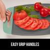 imageGORILLA GRIP BPAFree Reversible Kitchen Cutting Board Set of 3 US Designed Nonporous Juice Grooves Catch Liquid Slip Resistant Border Dishwasher Safe Durable Large Food Chopping Boards BlackMintGray