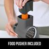 imageGORILLA GRIP BPAFree Rotary Cheese Grater Hand Crank Easy to Set Up Strong Suction Base for Kitchen Countertop Shred Potato Vegetable Nuts in Seconds Round Mandoline Slicer 3 Blades BlackGray