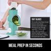 imageGORILLA GRIP BPAFree Rotary Cheese Grater Hand Crank Easy to Set Up Strong Suction Base for Kitchen Countertop Shred Potato Vegetable Nuts in Seconds Round Mandoline Slicer 3 Blades BlackMint