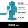imageGORILLA GRIP BPAFree Rotary Cheese Grater Hand Crank Easy to Set Up Strong Suction Base for Kitchen Countertop Shred Potato Vegetable Nuts in Seconds Round Mandoline Slicer 3 Blades BlackTurquoise