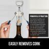 imageGORILLA GRIP BPAFree Sharp Wine Opener Heavy Duty Zinc Alloy Wing Corkscrew Multifunctional Bottle Opener Remove Corks or Cap Easy to Use Bar Cork Screw Dishwasher Safe Kitchen Essentials BlackBlue