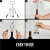 imageGORILLA GRIP BPAFree Sharp Wine Opener Heavy Duty Zinc Alloy Wing Corkscrew Multifunctional Bottle Opener Remove Corks or Cap Easy to Use Bar Cork Screw Dishwasher Safe Kitchen Essentials BlackBlack