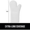 imageGORILLA GRIP BPAFree Soft Silicone Oven Mitts Heat Resistant and Waterproof Cooking Gloves Thick Cotton Lining Flexible Gripping for Baking Grilling Kitchen Potholders Set of 2 125x83 WhiteWhite