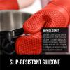 imageGORILLA GRIP BPAFree Soft Silicone Oven Mitts Heat Resistant and Waterproof Cooking Gloves Thick Cotton Lining Flexible Gripping for Baking Grilling Kitchen Potholders Set of 2 125x83 WhiteCoral