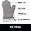 imageGORILLA GRIP BPAFree Soft Silicone Oven Mitts Heat Resistant and Waterproof Cooking Gloves Thick Cotton Lining Flexible Gripping for Baking Grilling Kitchen Potholders Set of 2 125x83 WhiteGray