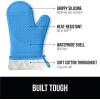 imageGORILLA GRIP BPAFree Soft Silicone Oven Mitts Heat Resistant and Waterproof Cooking Gloves Thick Cotton Lining Flexible Gripping for Baking Grilling Kitchen Potholders Set of 2 125x83 WhiteAqua