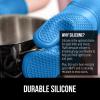 imageGORILLA GRIP BPAFree Soft Silicone Oven Mitts Heat Resistant and Waterproof Cooking Gloves Thick Cotton Lining Flexible Gripping for Baking Grilling Kitchen Potholders Set of 2 125x83 WhiteAqua