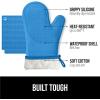 imageGORILLA GRIP BPAFree Soft Silicone Oven Mitts Heat Resistant and Waterproof Cooking Gloves Thick Cotton Lining Flexible Gripping for Baking Grilling Kitchen Potholders Set of 2 125x83 WhiteAqua