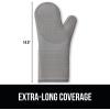 imageGORILLA GRIP BPAFree Soft Silicone Oven Mitts Heat Resistant and Waterproof Cooking Gloves Thick Cotton Lining Flexible Gripping for Baking Grilling Kitchen Potholders Set of 2 125x83 WhiteGray