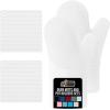imageGORILLA GRIP BPAFree Soft Silicone Oven Mitts Heat Resistant and Waterproof Cooking Gloves Thick Cotton Lining Flexible Gripping for Baking Grilling Kitchen Potholders Set of 2 125x83 WhiteWhite