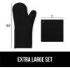 imageGORILLA GRIP BPAFree Soft Silicone Oven Mitts Heat Resistant and Waterproof Cooking Gloves Thick Cotton Lining Flexible Gripping for Baking Grilling Kitchen Potholders Set of 2 125x83 WhiteBlack