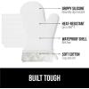 imageGORILLA GRIP BPAFree Soft Silicone Oven Mitts Heat Resistant and Waterproof Cooking Gloves Thick Cotton Lining Flexible Gripping for Baking Grilling Kitchen Potholders Set of 2 125x83 WhiteWhite