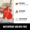 imageGORILLA GRIP BPAFree Soft Silicone Oven Mitts Heat Resistant and Waterproof Cooking Gloves Thick Cotton Lining Flexible Gripping for Baking Grilling Kitchen Potholders Set of 2 125x83 WhiteCoral