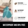 imageGORILLA GRIP BPAFree Soft Silicone Oven Mitts Heat Resistant and Waterproof Cooking Gloves Thick Cotton Lining Flexible Gripping for Baking Grilling Kitchen Potholders Set of 2 125x83 WhiteTurquoise