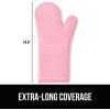 imageGORILLA GRIP BPAFree Soft Silicone Oven Mitts Heat Resistant and Waterproof Cooking Gloves Thick Cotton Lining Flexible Gripping for Baking Grilling Kitchen Potholders Set of 2 125x83 WhitePink