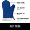 imageGORILLA GRIP BPAFree Soft Silicone Oven Mitts Heat Resistant and Waterproof Cooking Gloves Thick Cotton Lining Flexible Gripping for Baking Grilling Kitchen Potholders Set of 2 125x83 WhiteBlue