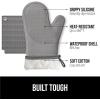 imageGORILLA GRIP BPAFree Soft Silicone Oven Mitts Heat Resistant and Waterproof Cooking Gloves Thick Cotton Lining Flexible Gripping for Baking Grilling Kitchen Potholders Set of 2 125x83 WhiteGray