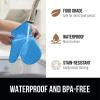 imageGORILLA GRIP BPAFree Soft Silicone Oven Mitts Heat Resistant and Waterproof Cooking Gloves Thick Cotton Lining Flexible Gripping for Baking Grilling Kitchen Potholders Set of 2 125x83 WhiteAqua
