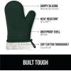 imageGORILLA GRIP BPAFree Soft Silicone Oven Mitts Heat Resistant and Waterproof Cooking Gloves Thick Cotton Lining Flexible Gripping for Baking Grilling Kitchen Potholders Set of 2 125x83 WhiteHunter Green