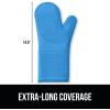imageGORILLA GRIP BPAFree Soft Silicone Oven Mitts Heat Resistant and Waterproof Cooking Gloves Thick Cotton Lining Flexible Gripping for Baking Grilling Kitchen Potholders Set of 2 125x83 WhiteAqua