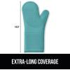 imageGORILLA GRIP BPAFree Soft Silicone Oven Mitts Heat Resistant and Waterproof Cooking Gloves Thick Cotton Lining Flexible Gripping for Baking Grilling Kitchen Potholders Set of 2 125x83 WhiteTurquoise