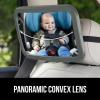 imageGORILLA GRIP Baby Car Mirror Rear Facing Travel Gear Back Seat 360 Rotation Mirrors Great Visibility Child and Infant Backseat Safety Secure Straps Easy Install Accessories for Babies Gray