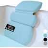 imageGORILLA GRIP Bath Pillow for Tub Improved Suction Cups Luxury Bathtub Pillows Headrest for Neck and Back Support Relaxing Home Spa Hot Tubs and Bathroom Essentials Gifts for Women 2 Panel WhiteSpa Blue