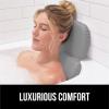 imageGORILLA GRIP Bath Pillow for Tub Improved Suction Cups Luxury Bathtub Pillows Headrest for Neck and Back Support Relaxing Home Spa Hot Tubs and Bathroom Essentials Gifts for Women 2 Panel WhiteGray