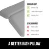 imageGORILLA GRIP Bath Pillow for Tub Improved Suction Cups Luxury Bathtub Pillows Headrest for Neck and Back Support Relaxing Home Spa Hot Tubs and Bathroom Essentials Gifts for Women 2 Panel WhiteGray