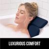 imageGORILLA GRIP Bath Pillow for Tub Improved Suction Cups Luxury Bathtub Pillows Headrest for Neck and Back Support Relaxing Home Spa Hot Tubs and Bathroom Essentials Gifts for Women 2 Panel WhiteNavy