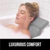 imageGORILLA GRIP Bath Pillow for Tub Improved Suction Cups Luxury Bathtub Pillows Headrest for Neck and Back Support Relaxing Home Spa Hot Tubs and Bathroom Essentials Gifts for Women 2 Panel WhiteGray
