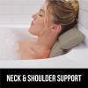 imageGORILLA GRIP Bath Pillow for Tub Improved Suction Cups Luxury Bathtub Pillows Headrest for Neck and Back Support Relaxing Home Spa Hot Tubs and Bathroom Essentials Gifts for Women 2 Panel WhiteBeige