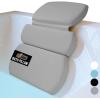 imageGORILLA GRIP Bath Pillow for Tub Improved Suction Cups Luxury Bathtub Pillows Headrest for Neck and Back Support Relaxing Home Spa Hot Tubs and Bathroom Essentials Gifts for Women 2 Panel WhiteGray