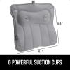 imageGORILLA GRIP Bath Pillow for Tub with Powerful Suction Cups Headrest Bathtub Pillows for Neck and Back Support Machine Washable Bathtub Accessories for Women Relaxing Spa Gift Essentials WhiteGray